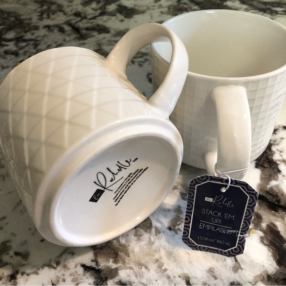 La Rochelle Stack Em Up Stackable Mugs - 3 1/2” - Creamy White - 2 Mugs - Picture 10 of 10